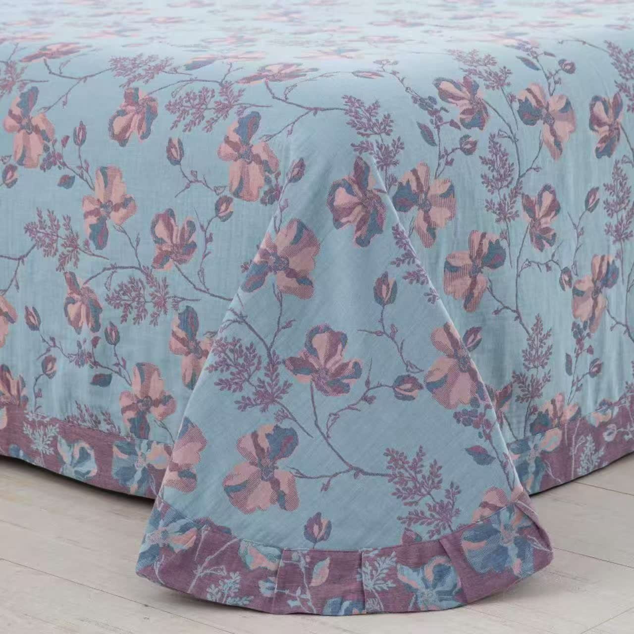 Blooming Flowers Cotton Gauze Bedding Set (4PCS)