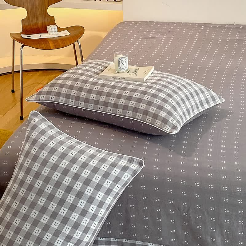 Reversible Cotton Gauze Plaid Coverlet