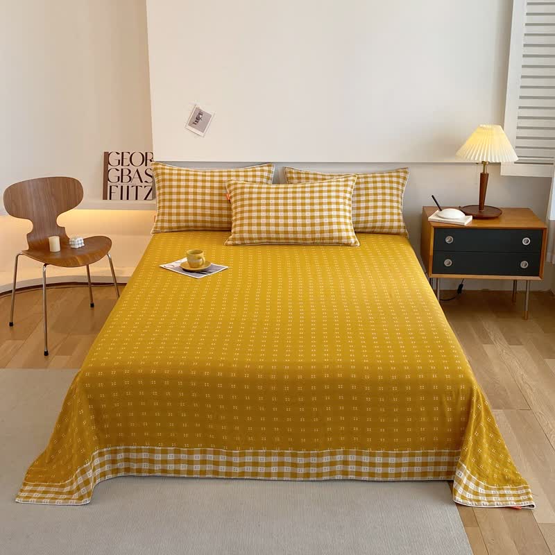 Reversible Cotton Gauze Plaid Coverlet