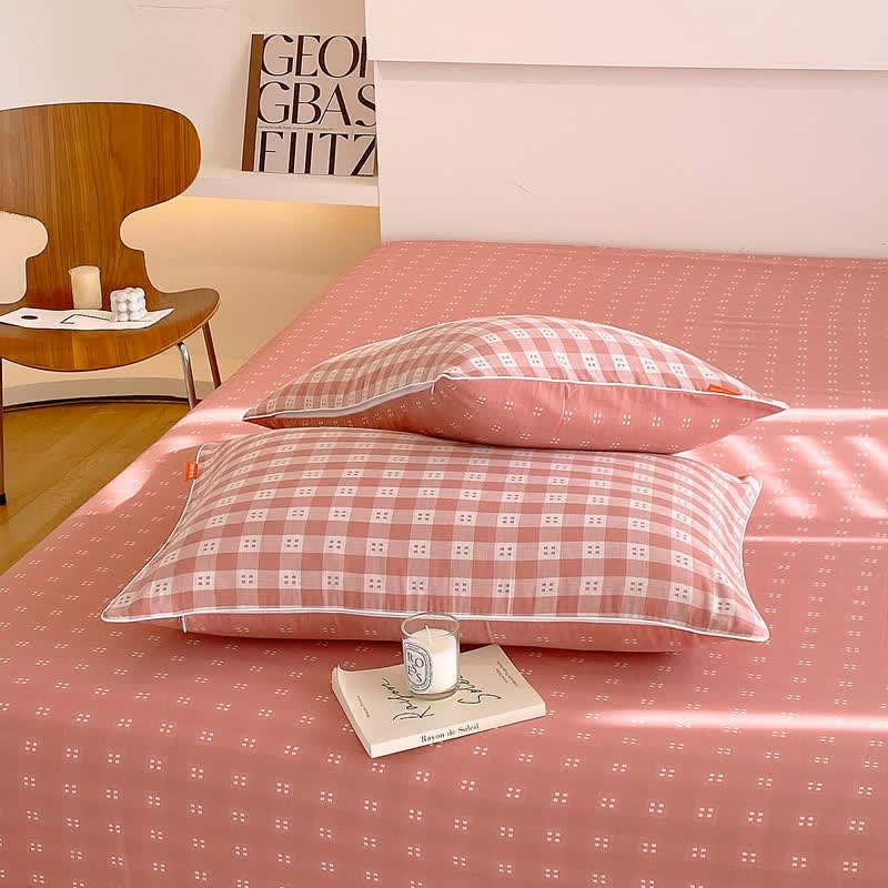 Reversible Cotton Gauze Plaid Coverlet