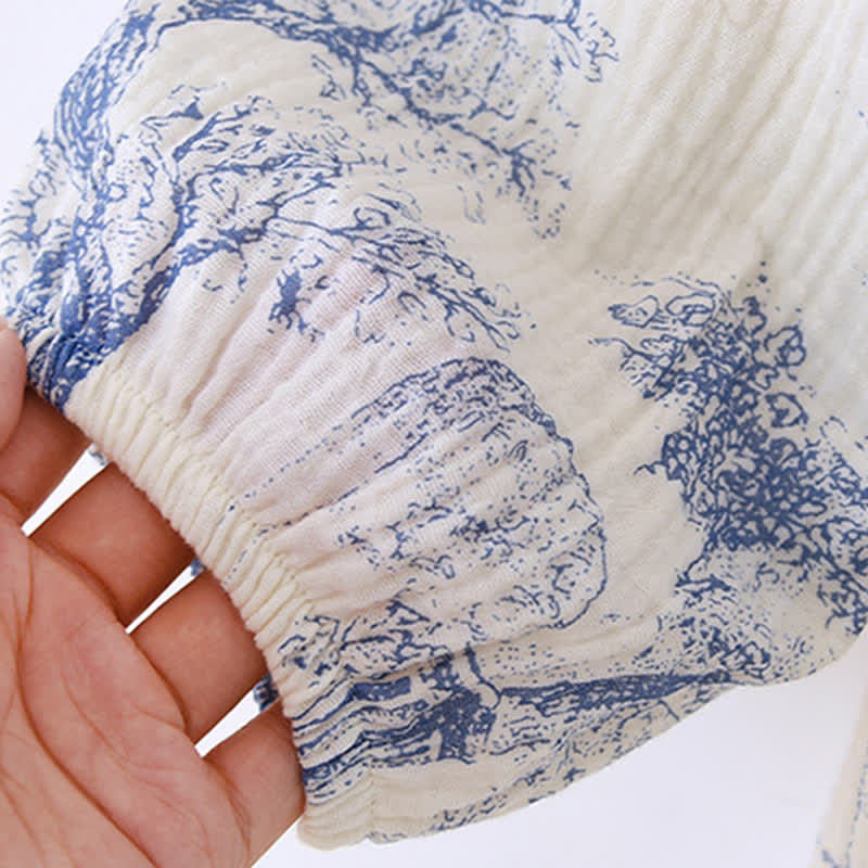 Toile Print Cotton Gauze Nightdress