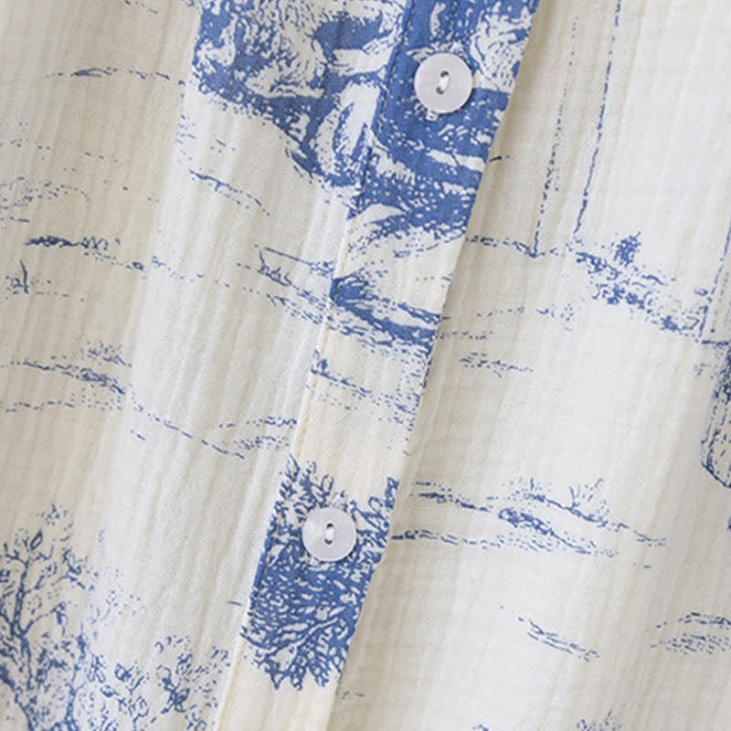Toile Print Cotton Gauze Nightdress