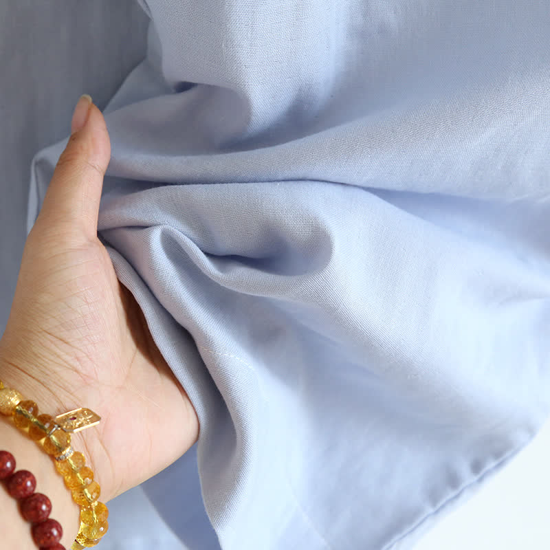 Solid Color Ruffle Cotton Camisole Pajamas