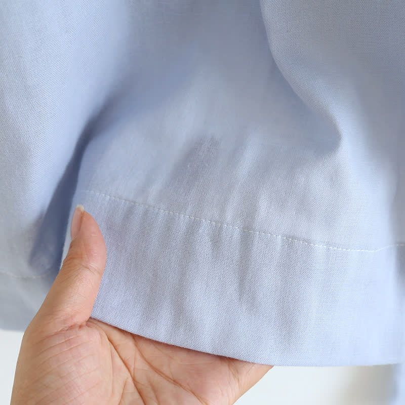 Solid Color Ruffle Cotton Camisole Pajamas