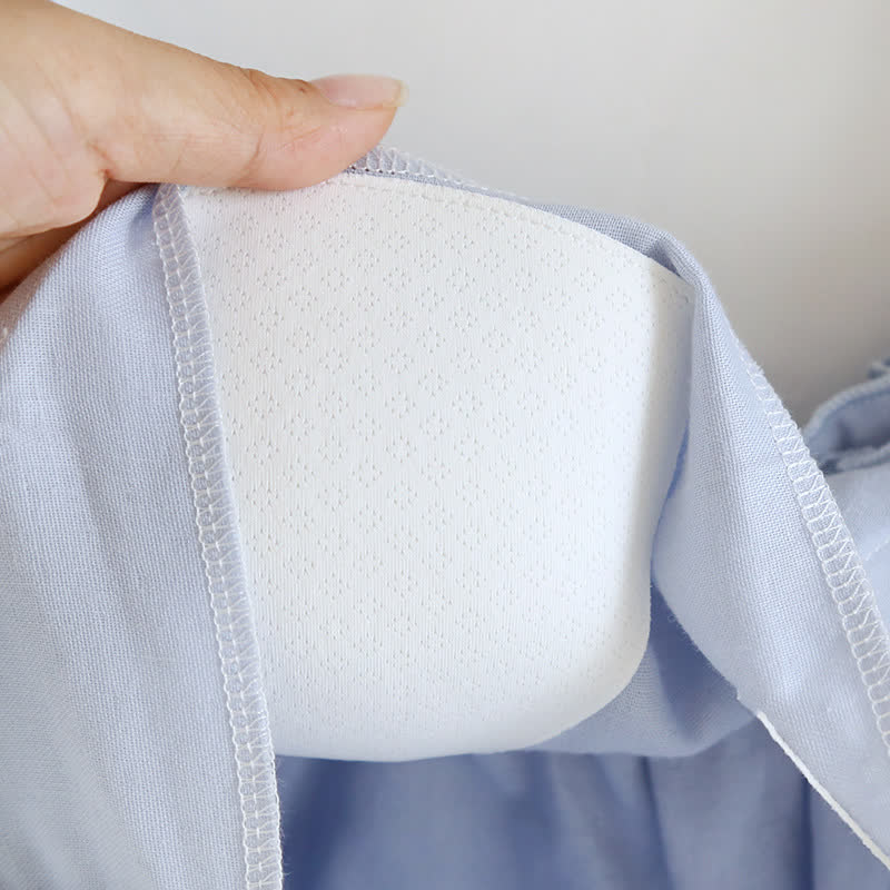 Solid Color Ruffle Cotton Camisole Pajamas