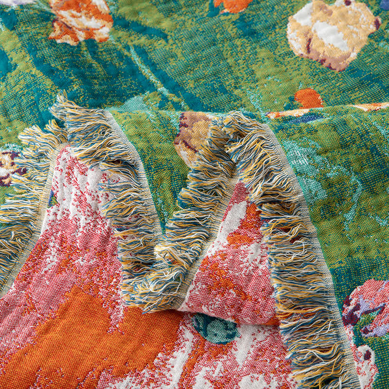 Artistic Rose Cotton Gauze Reversible Quilt