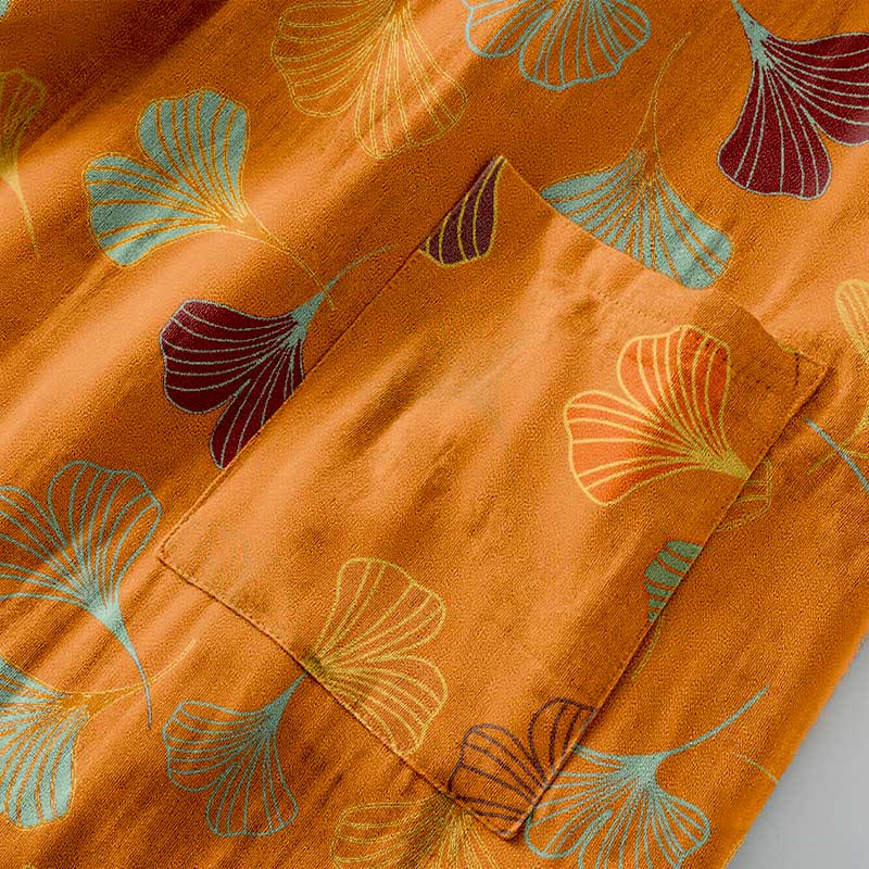 Ownkoti Ginkgo Biloba Cotton Gauze Kimono Robe - image 12