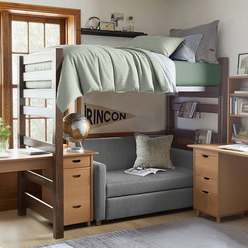 Cotton Plaid Duvet Cover Dorm Bedding Set