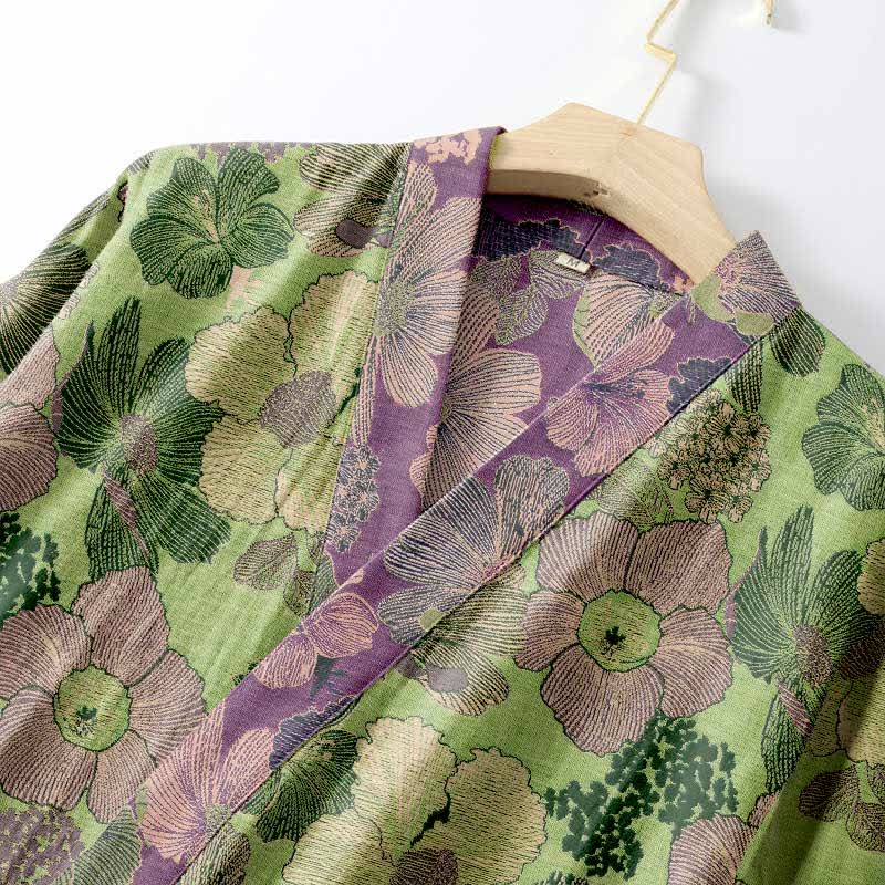Peach Blossom Cotton Gauze Kimono Robe - image 8