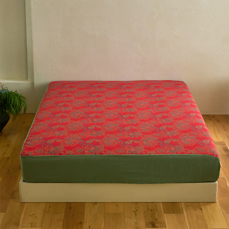 Paisley Floral Cotton Jacquard Fitted Sheet