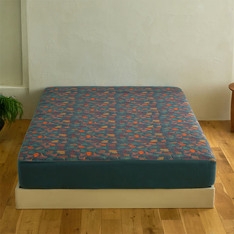 Ginkgo Natural Cotton Gauze Fitted Sheet