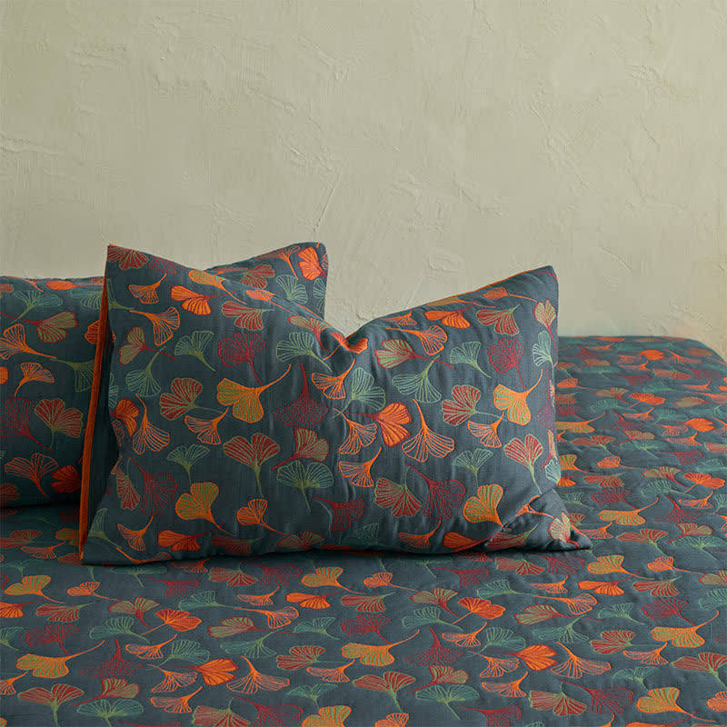 Ginkgo Natural Cotton Gauze Fitted Sheet