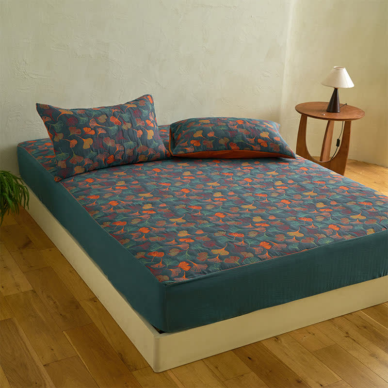 Ginkgo Natural Cotton Gauze Fitted Sheet