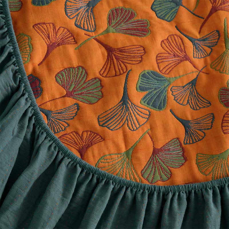 Ginkgo Natural Cotton Gauze Fitted Sheet