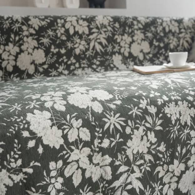 Poppy Floral Leaf Sofa Throw Blanket