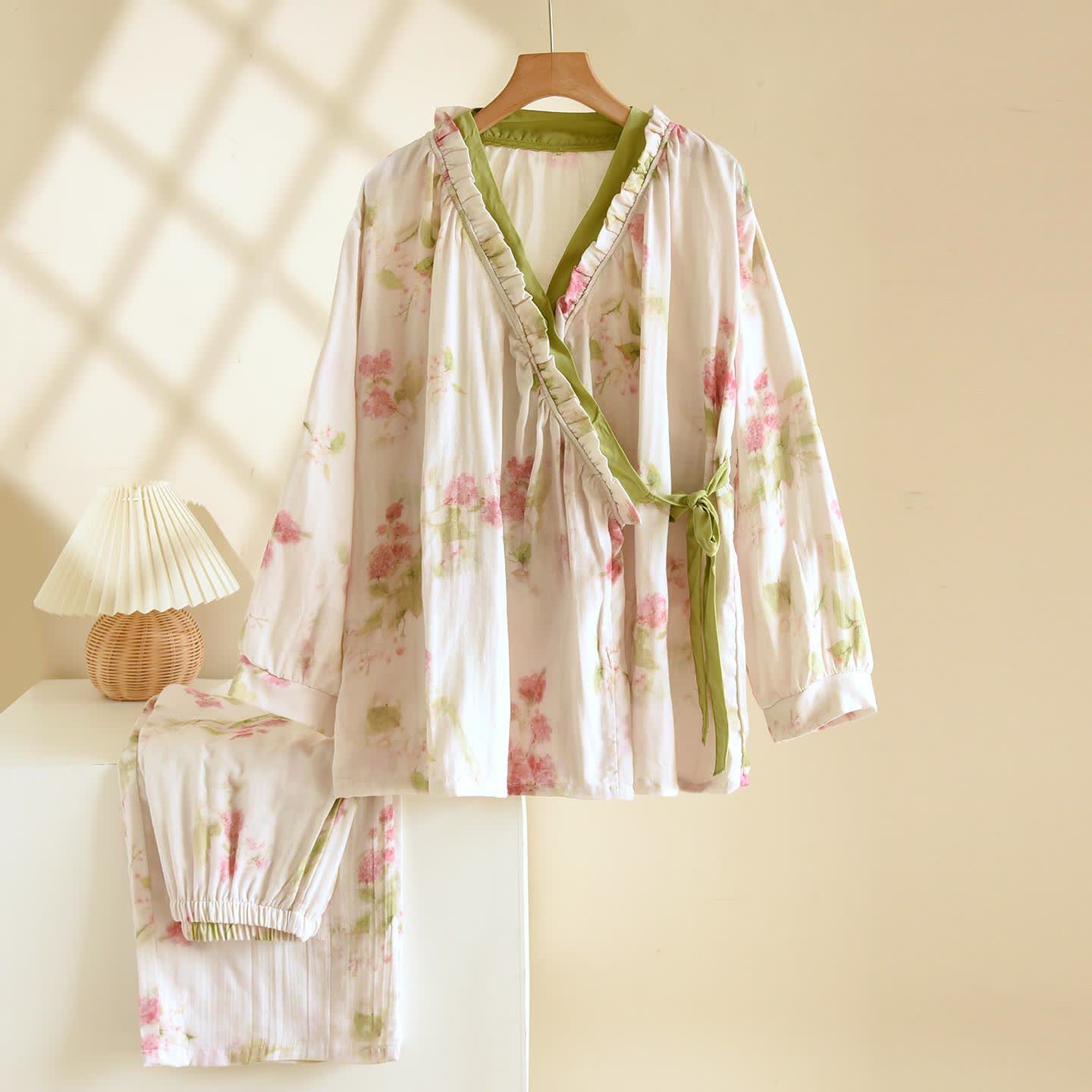 Ink Peony Kimono Loungewear Set