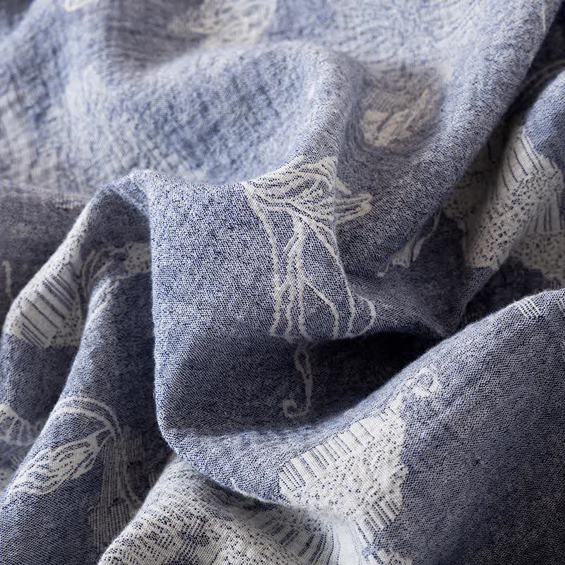 Floral Cotton Linen Kimono Robe