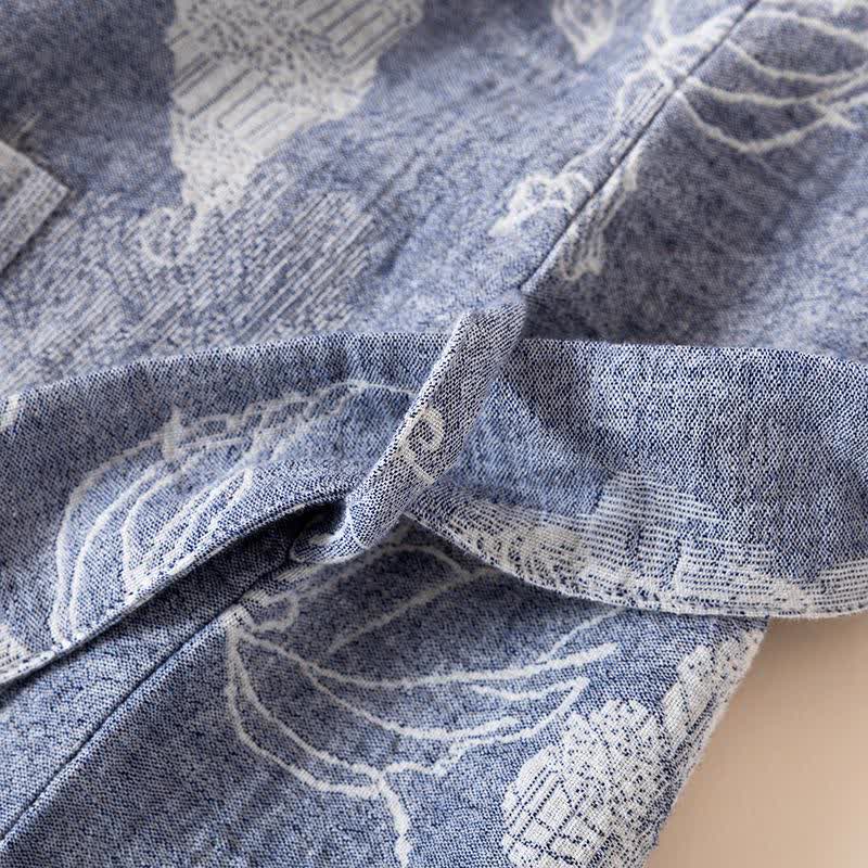 Floral Cotton Linen Kimono Robe