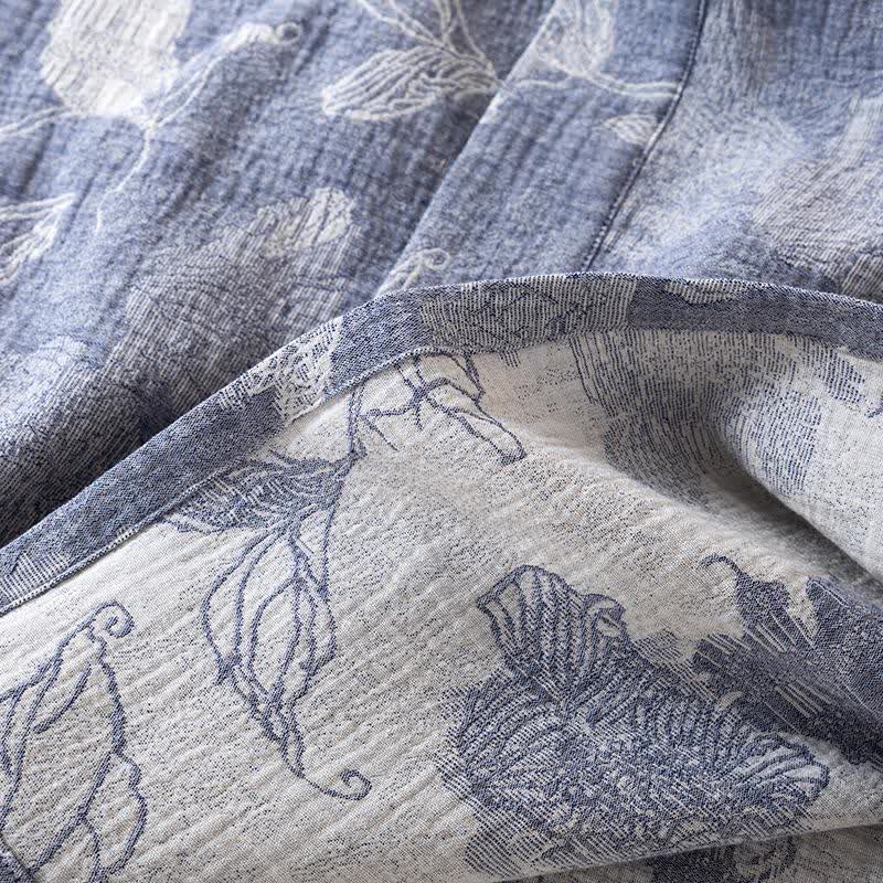 Floral Cotton Linen Kimono Robe