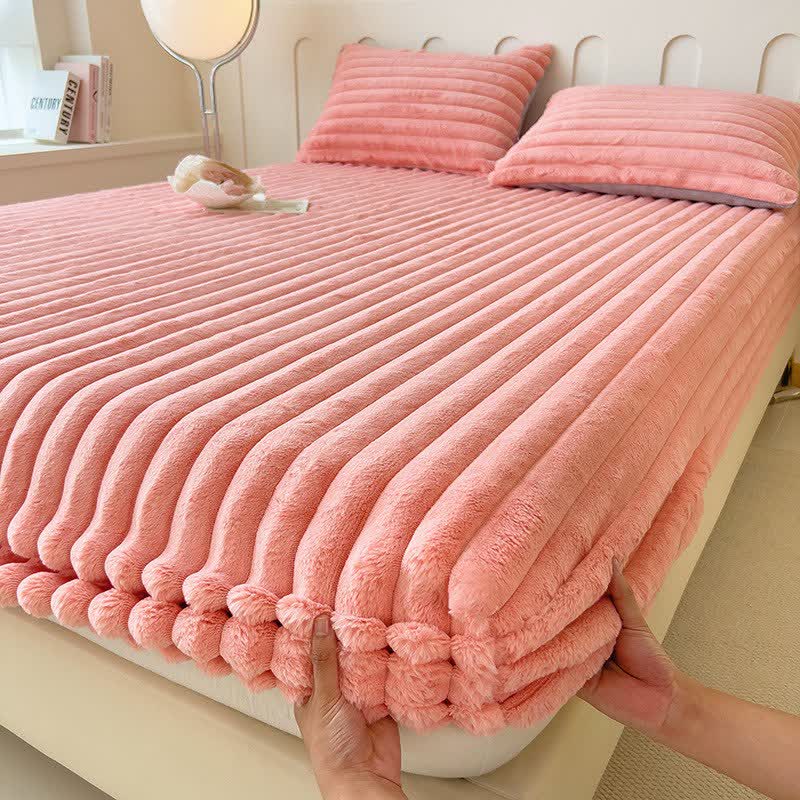 Simple Plush Fleece Warm Fitted Sheet