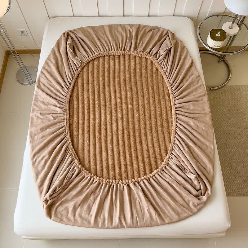 Simple Plush Fleece Warm Fitted Sheet