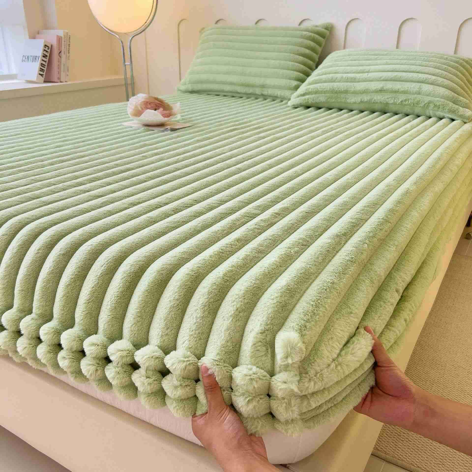 Simple Plush Fleece Warm Fitted Sheet