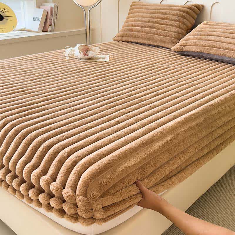 Simple Plush Fleece Warm Fitted Sheet