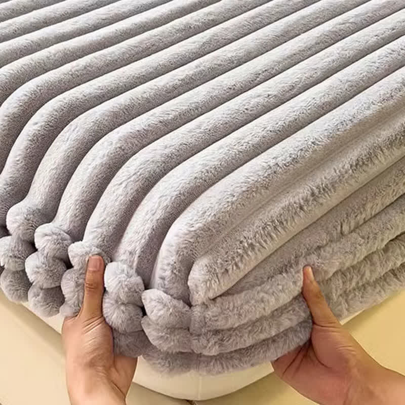 Simple Plush Fleece Warm Fitted Sheet
