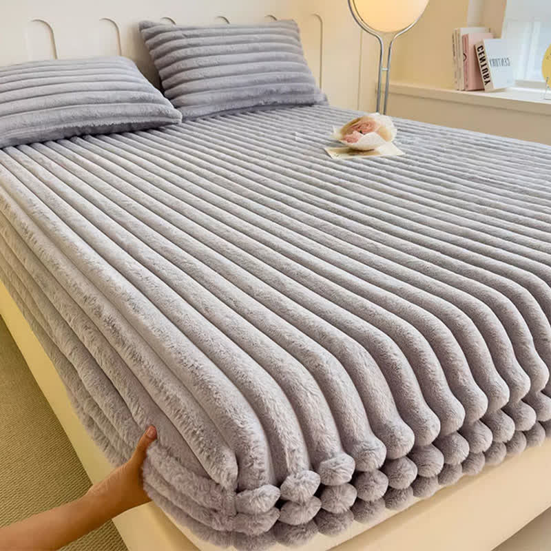 Simple Plush Fleece Warm Fitted Sheet