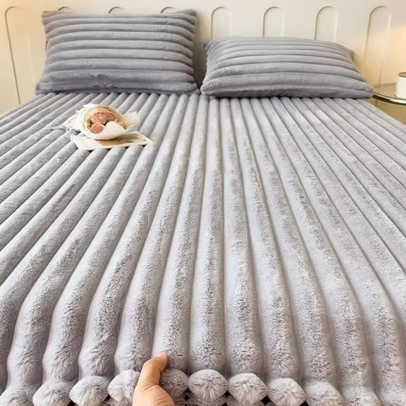 Simple Plush Fleece Warm Fitted Sheet