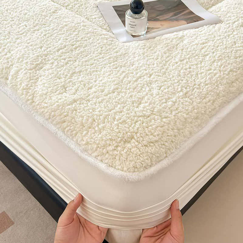 Solid Color Sherpa Warm Fitted Sheet