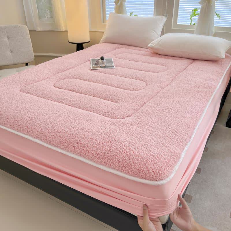 Solid Color Sherpa Warm Fitted Sheet