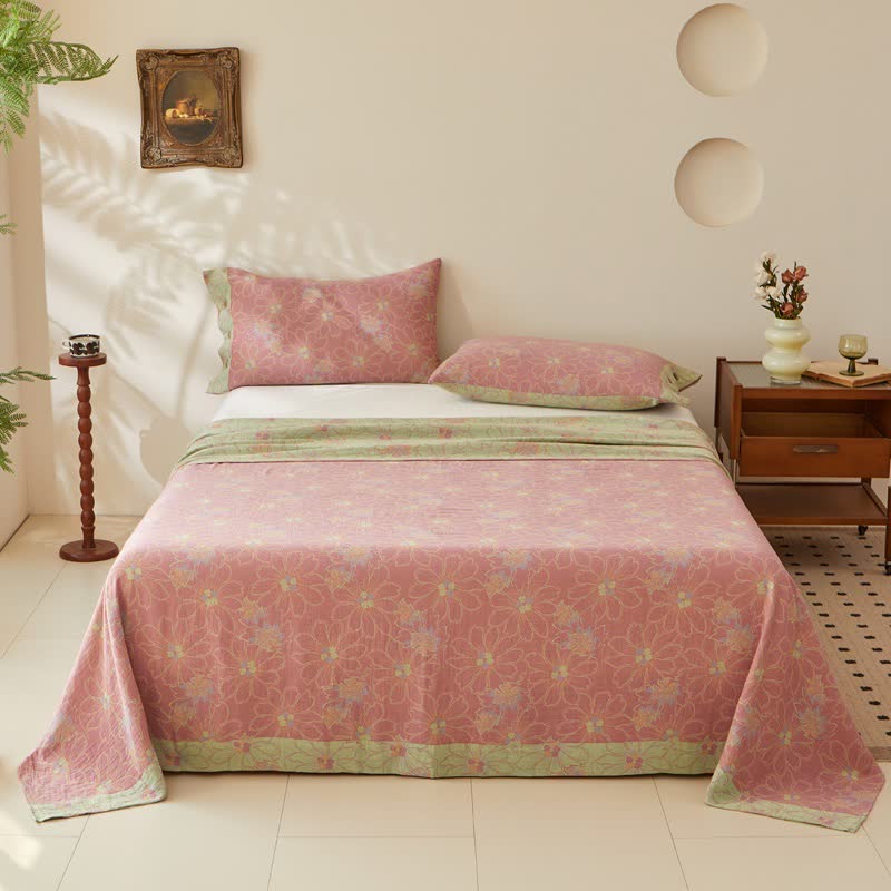 Fresh Floral Jacquard Cotton Gauze Bedding - image 2