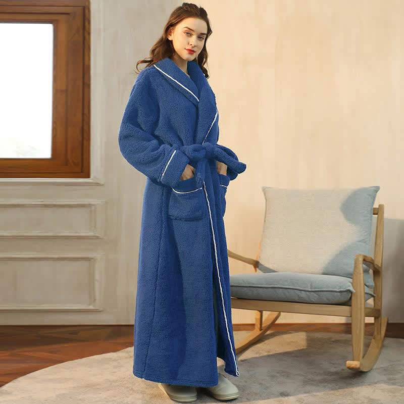 Comfy Fleece Pajama Long Bathrobe