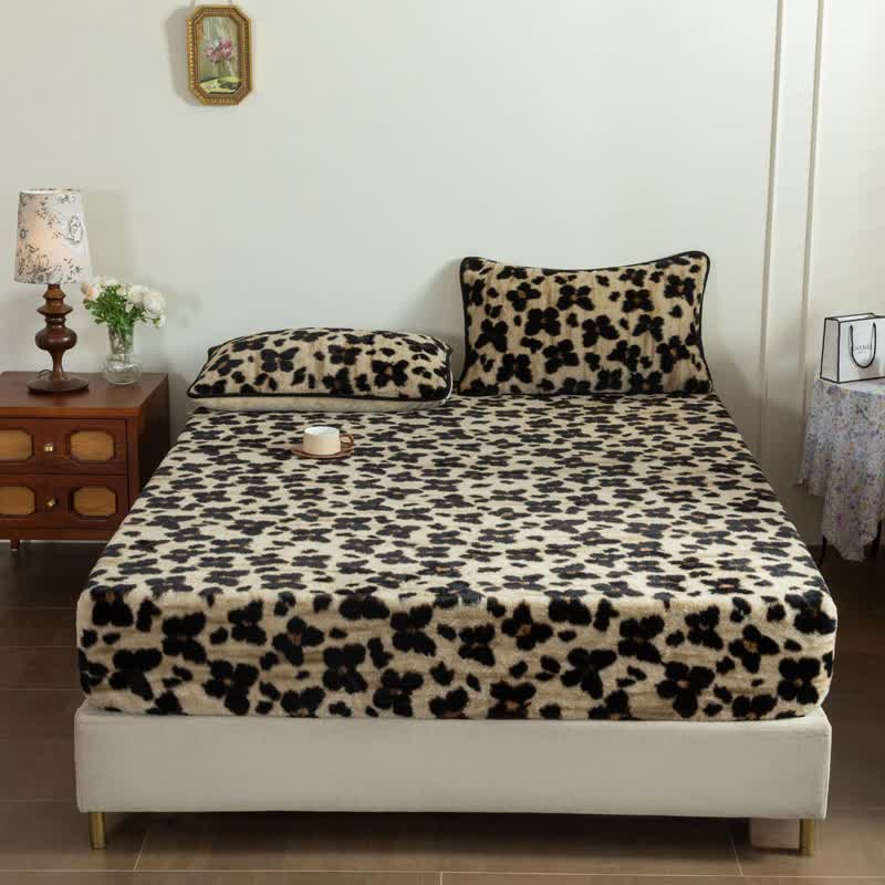 Art Butterfly Plush Fitted Sheet Blanket