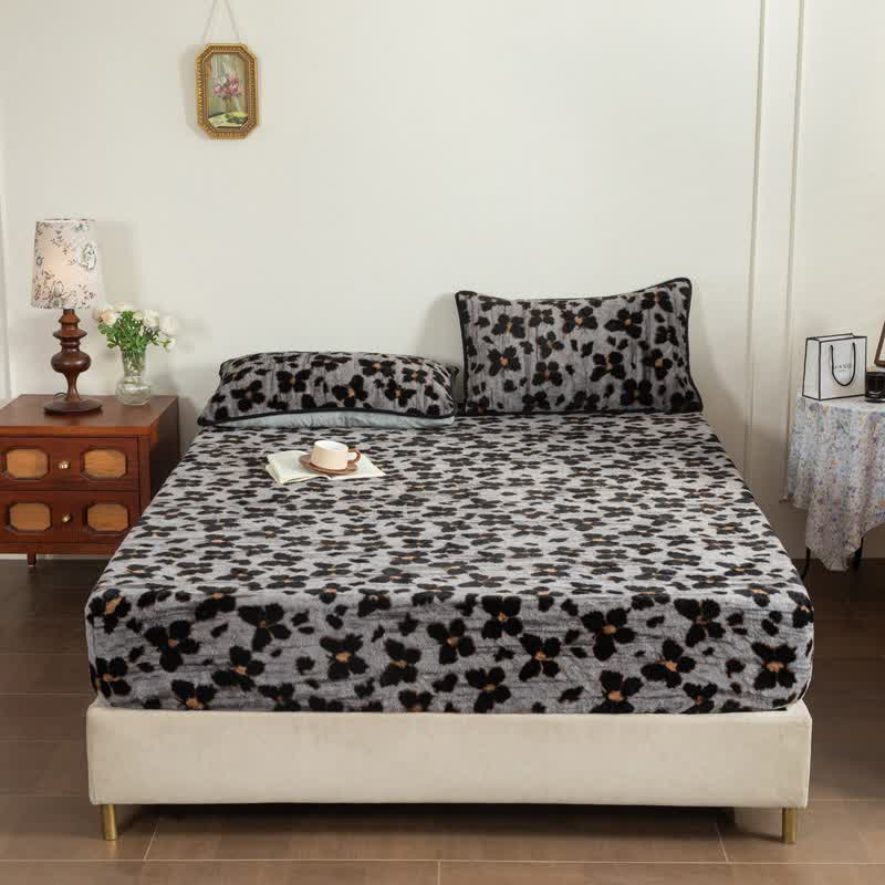 Art Butterfly Plush Fitted Sheet Blanket