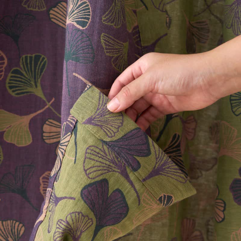 Ownkoti Ginkgo Biloba Cotton Gauze Kimono Robe - image 9