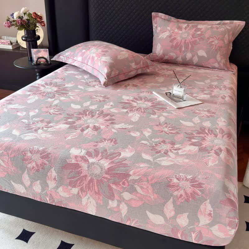 Rustic Sunflower Cotton Gauze Fitted Sheet