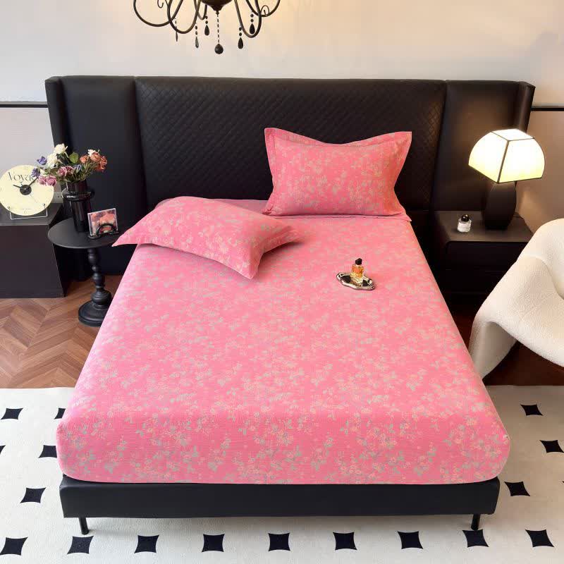 Plum Blossom Cotton Gauze Fitted Sheet