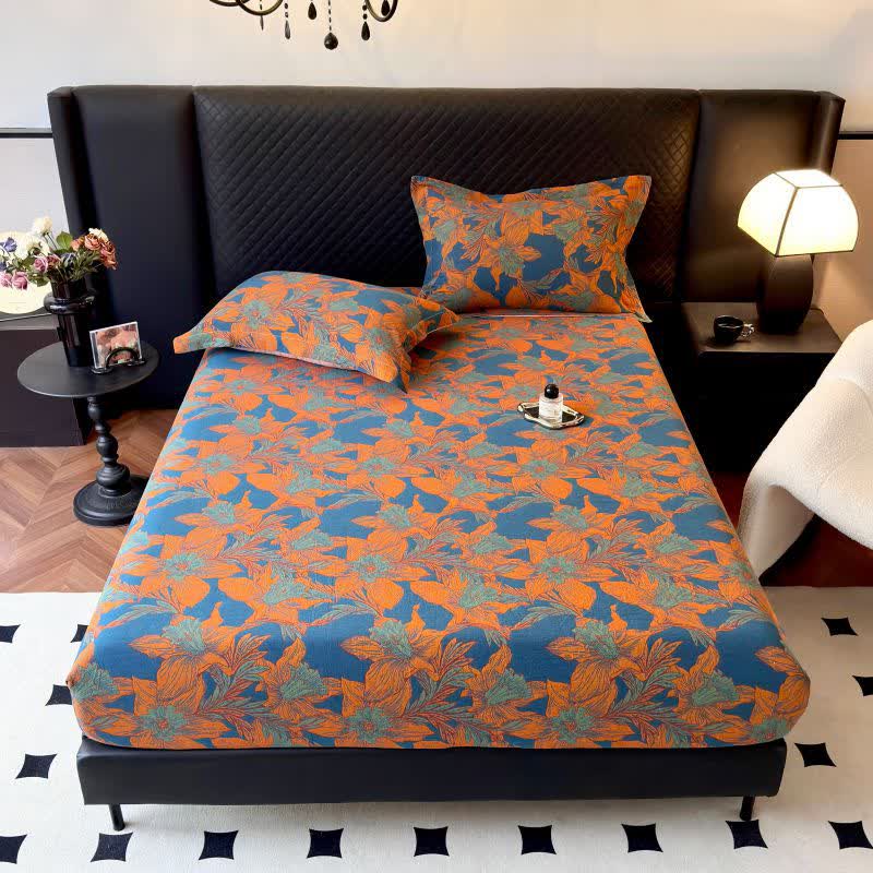 Lily Floral Cotton Gauze Fitted Sheet
