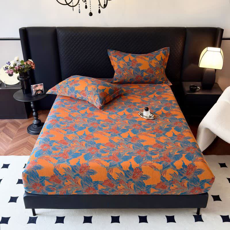 Lily Floral Cotton Gauze Fitted Sheet