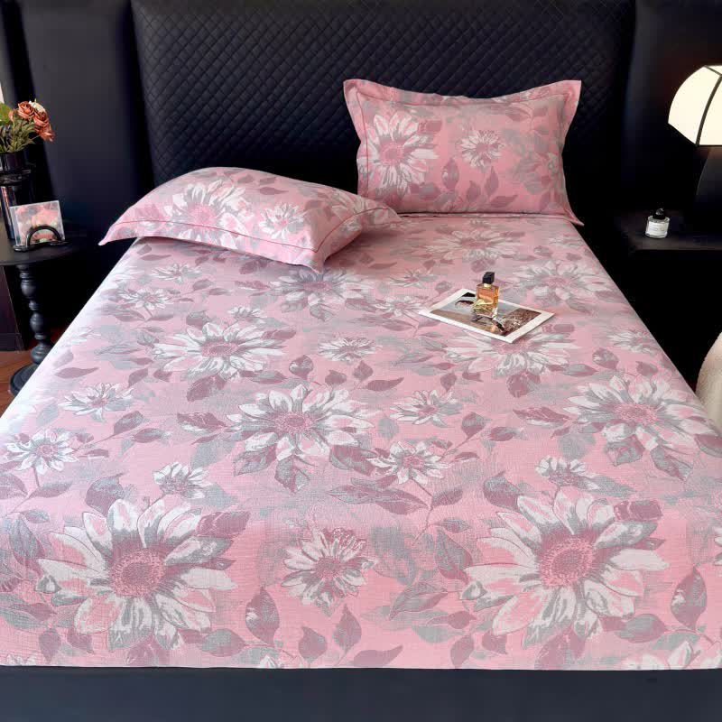 Rustic Sunflower Cotton Gauze Fitted Sheet