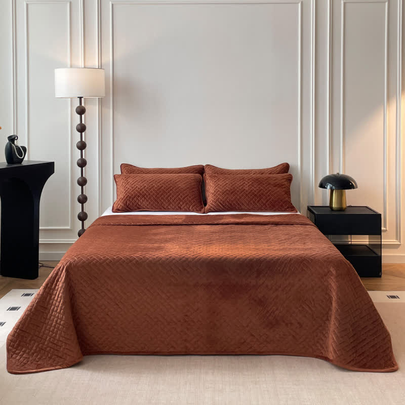 Ownkoti Solid Color Grid Quilted Coverlet - image 17