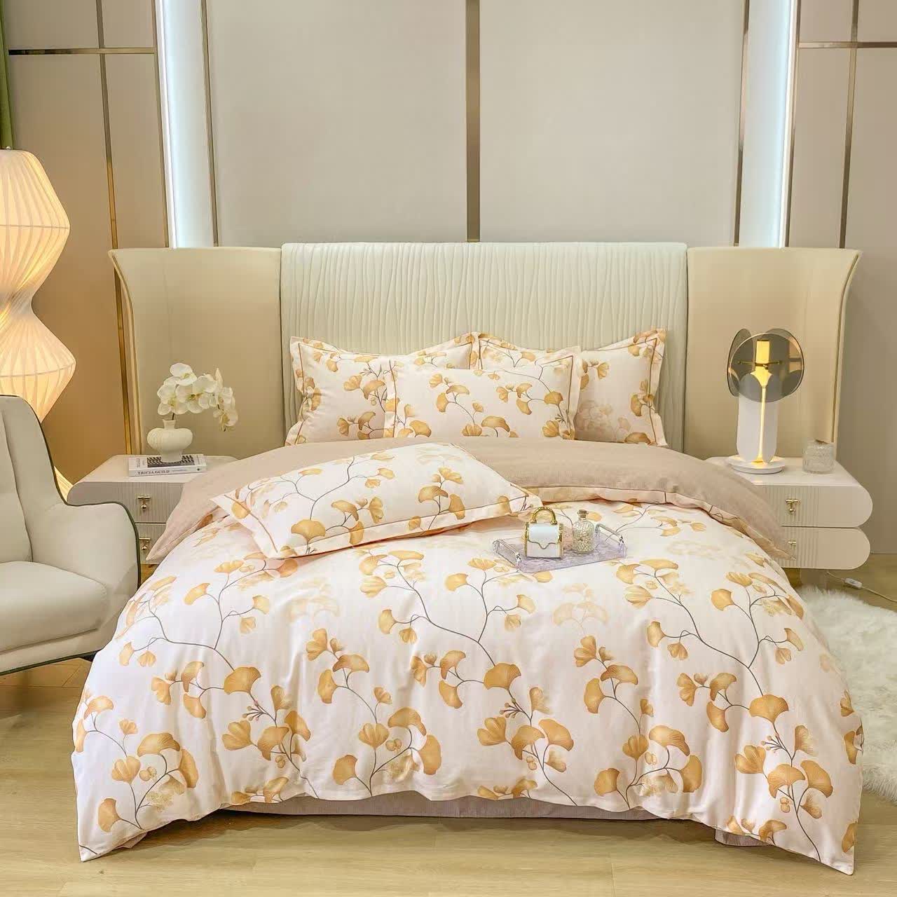 Harvest-inspired Ginkgo Cotton Bedding Set(4PCS)