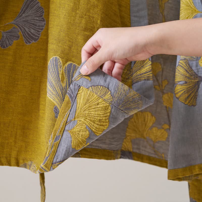 Ownkoti Cotton Gauze Ginkgo Kimono Robe - image 46
