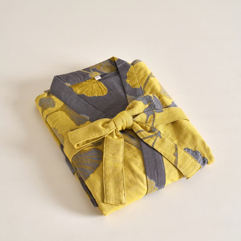 Ownkoti Cotton Gauze Ginkgo Kimono Robe - image 10