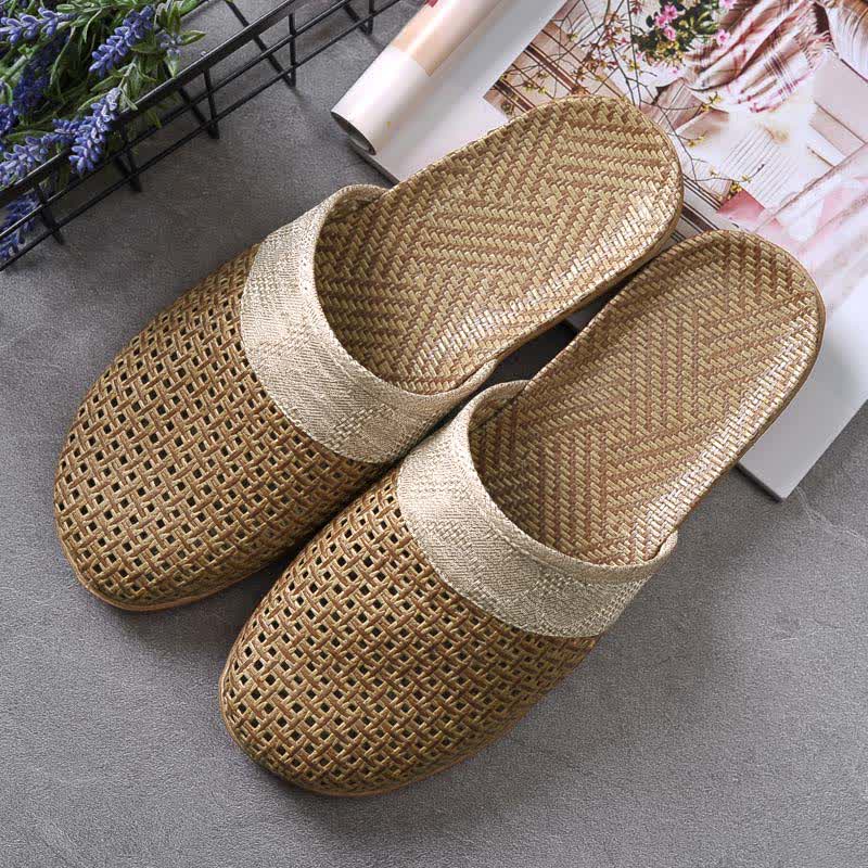Retro Non-slip Breathable Flax Slipper