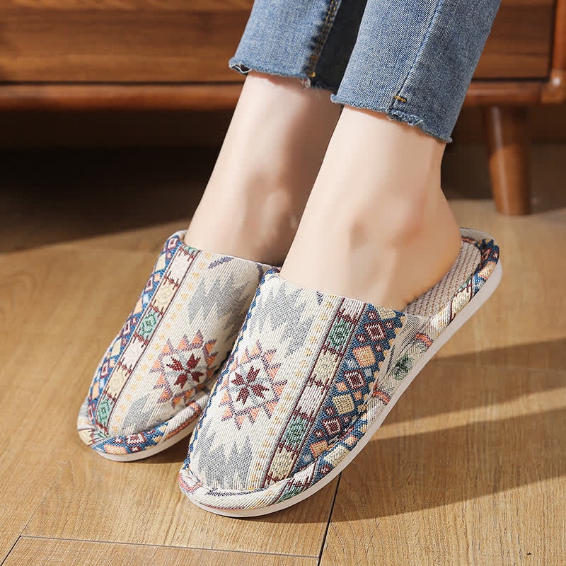Ethnic Style Pattern Non-slip House Slippers