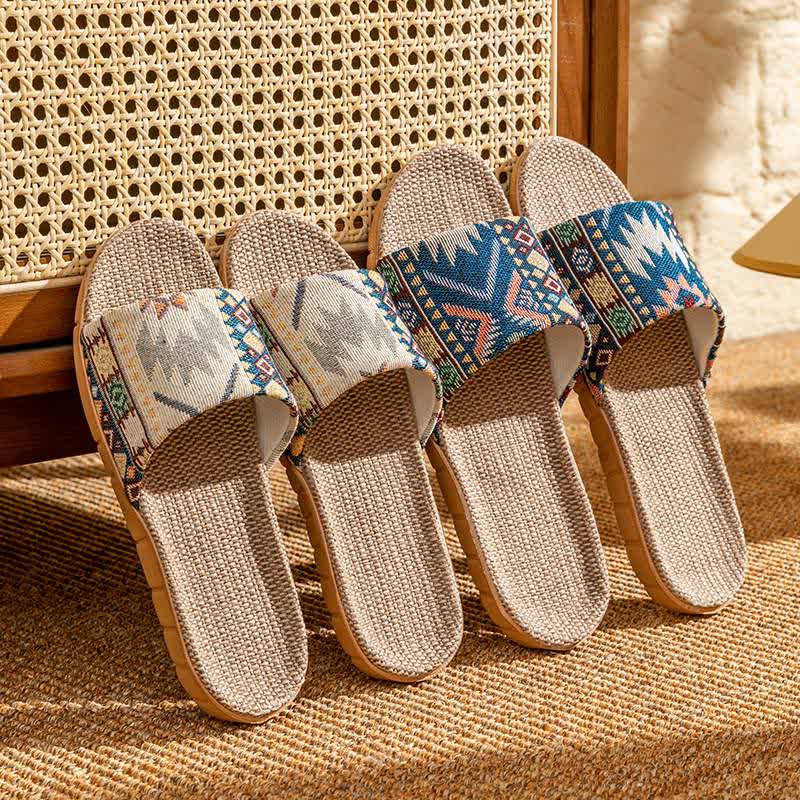 Ethnic Style Rattan House Slippers