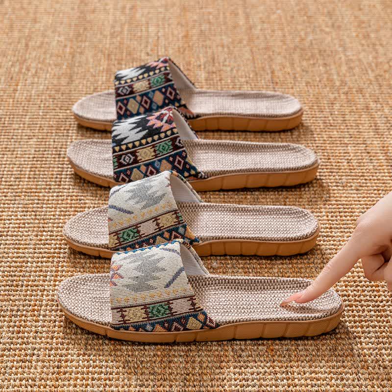 Ethnic Style Rattan House Slippers